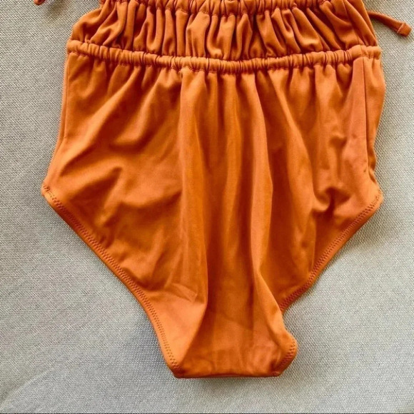 NWT Free People Solid & Striped The Paula One Piece Swimsuit Strapless Orange XS - Picture 13 of 15